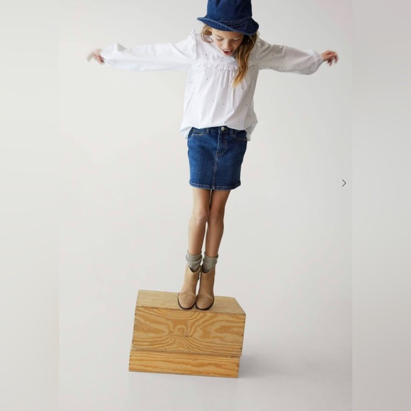 New Mango Dark Denim Skirt, Size 9 - Picture 2 of 3